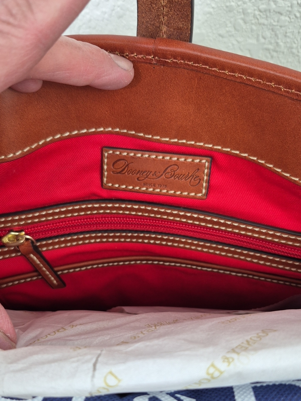 Dooney & Bourke Brown Suede Satchel with Tan Leather Trim Nwt Perry Satchel - Picture 14 of 16